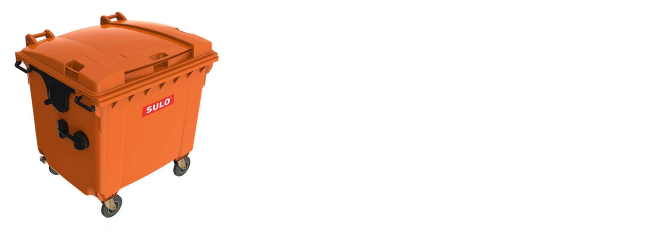 Контейнер для твердих побутових відходів 1100л SULO, плоска кришка, помаранчевий